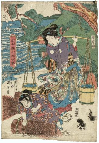 Anju-hime with Taiômaru, from the series Mirror of One Hundred Exemplary Women, Ancient and Modern (Kokon hyakunin retsujo kagami)