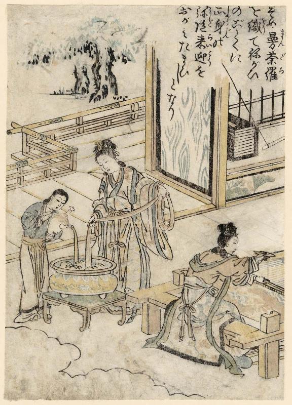 The Story of Chûjô-hime and the Taima Mandala, from the book Onna geibun sansai zue, vol. 4