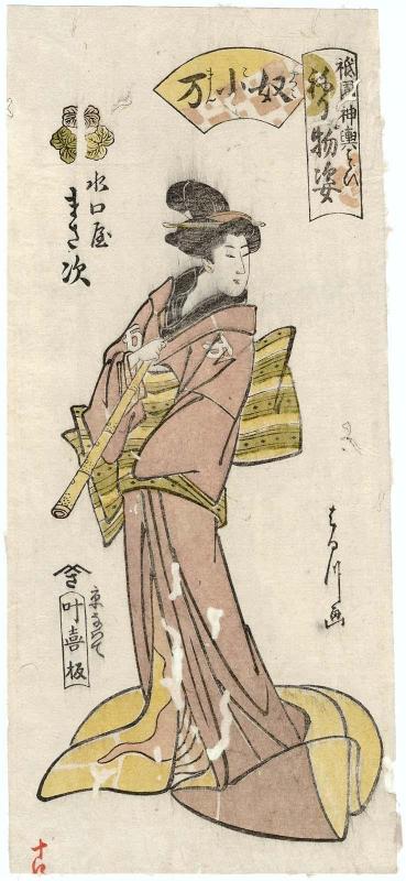 Masaji of the Mizuguchiya as Yakko no Koman, from the series Gion Festival Costume Parade (Gion mikoshi harai, nerimono sugata)