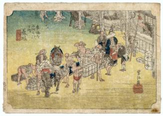 Fujieda, from the series Fifty-three Stations of the Tôkaidô Road (Tôkaidô gojûsan tsugi no uchi)