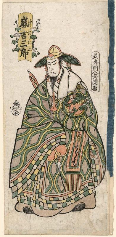 Actor Arashi Kichisaburô II (Rikan) as Okitsu Jinzô