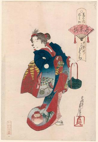 Tora II of Nakamori-ken in Gathering Spring Herbs (Wakanatsumi), from the series Costume Parade of the Shimanouchi Quarter (Shimanouchi nerimono)