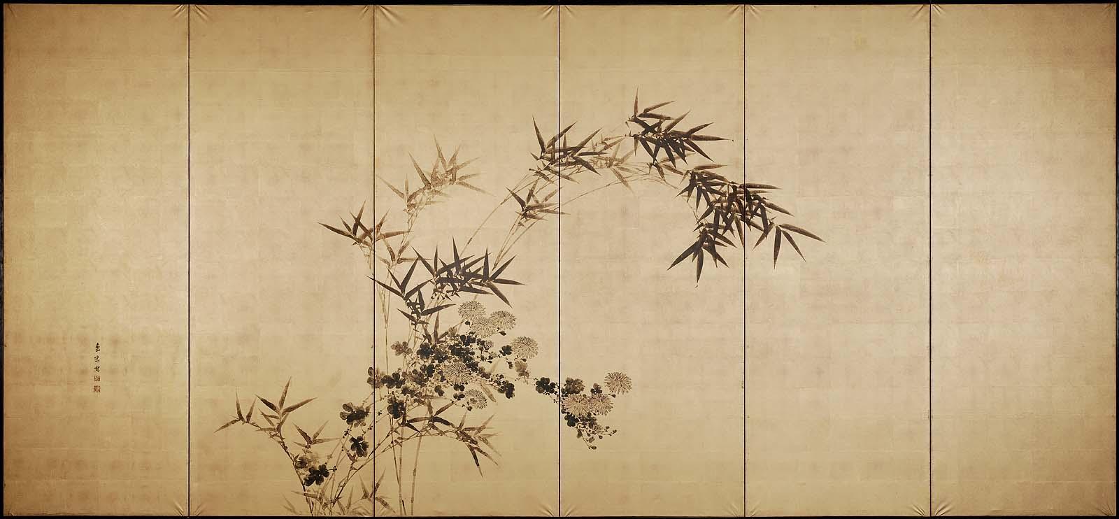 Bamboo and Chrysanthemum