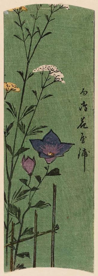 Flower Garden at Mukôjima (Mukôjima hanayashiki), cut from one sheet of the series Cutout Pictures of Famous Places in Edo (Edo meisho harimaze zue)