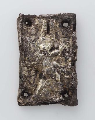 Plaque showing a smiting king