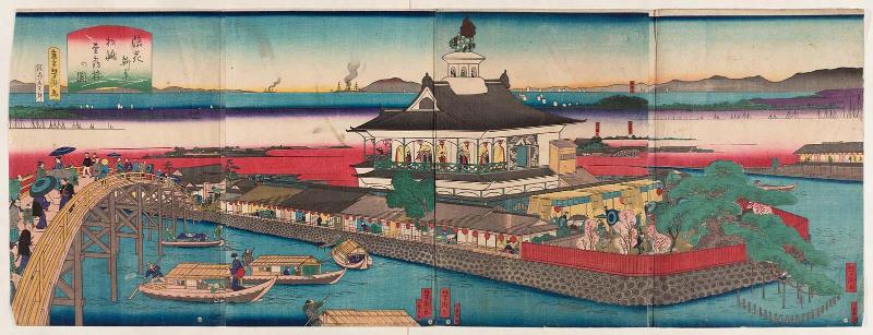 New Views of Osaka: The Shôkaku-rô at Matsushima (Naniwa shinkei Matsushima Shôkaku-rô no zu)