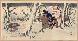 Firece Battle in Falling Snow at Dengzhou County near Weihaiwei (Ikaiei fukin Toshûfu kôsetsu gekisen no zu)