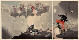 Picture of the Heroic Fight of the Scout Lt. Takenouchi at Chung-hua (Sekkôki Takenouchi-kun Chûwa ni oite funtô no zu)