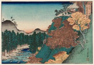 In the Garden of the Inner Precinct at Takao (Takao Oku-no-in teichû), from the series Famous Places in the Capital (Miyako meisho no uchi)
