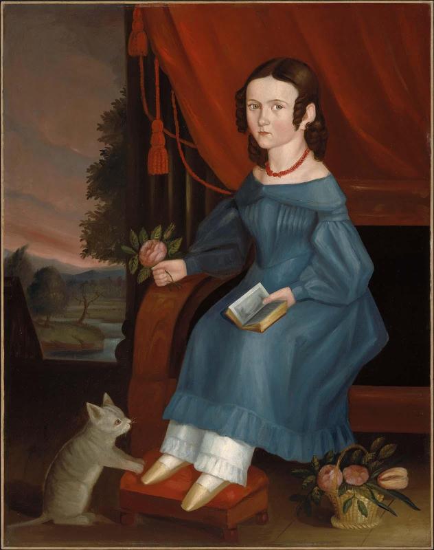 Girl with a Gray Cat