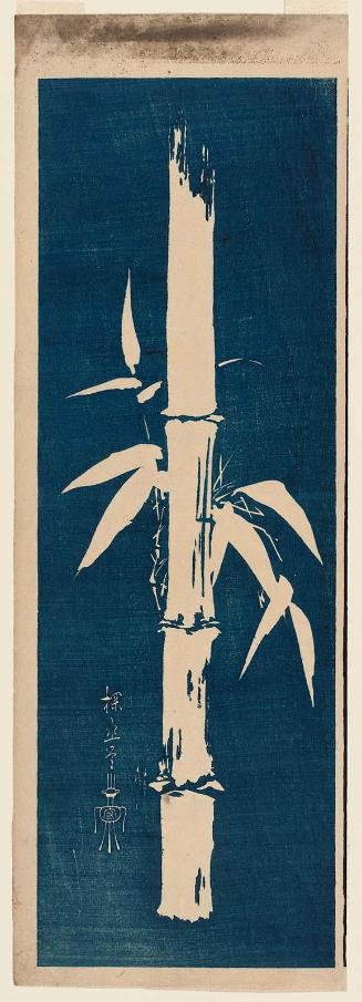 Bamboo, in stone-rubbing style, cut from an unidentified harimaze sheet