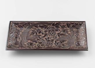 Tray with bird and flower design