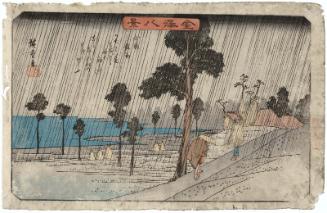 Night Rain at Koizumi (Koizumi yau), from the series Eight Views of Kanazawa (Kanazawa hakkei)