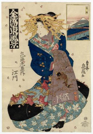 Takanawa: Emon of the Maru-Ebiya (Takanawa, Maru-Ebiya uchi Emon), from the series Flourishing Scenes of the East (Zensei Azuma fûkei)
