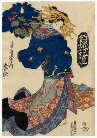 Tsumagoto of the Sugata-Ebiya, from the series Comparisons of Courtesans and Flowers (Keisei hana kurabe)