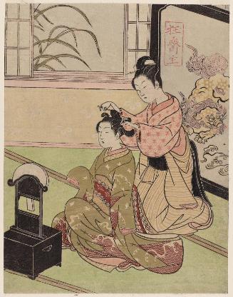 Autumn Moon of the Mirror Stand, from the series Eight Views of the Parlor (Zashiki hakkei)
