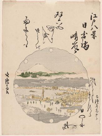 Clearing Weather at Nihonbashi Bridge (Nihonbashi seiran), from the series Eight Views of Edo (Edo hakkei)