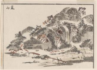 Arashiyama, cut from a page of the book Sansui ryakuga shiki (Landscape Sketches)