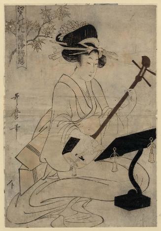 Maple Leaves, from the series Flowers of Edo: Girl Ballad Singers (Edo no hana musume jôruri)