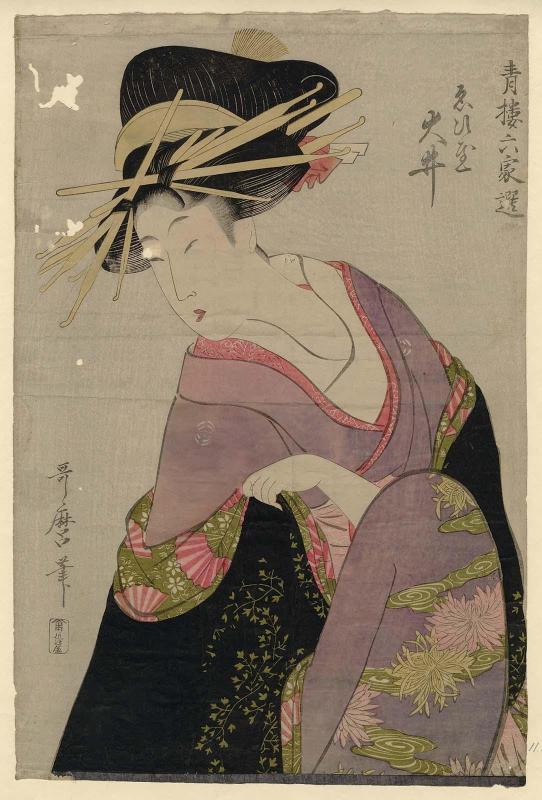 Ôi of the Ebiya, from the series Selections from Six Houses of the Yoshiwara (Seirô rokkasen)