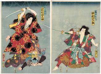 Actors Nakamura Shikan IV as Toriyama Shûsaku (R) and Sawamura Tanosuke III as Shiranui (L)