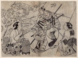 Actor Katsuyama Matagorô and Two Others as Bird Catchers