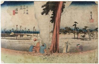 Hamamatsu: Winter Scene (Hamamatsu, fuyugare no zu), from the series Fifty-three Stations of the Tôkaidô (Tôkaidô gojûsan tsugi no uchi), also known as the First Tôkaidô or Great Tôkaidô