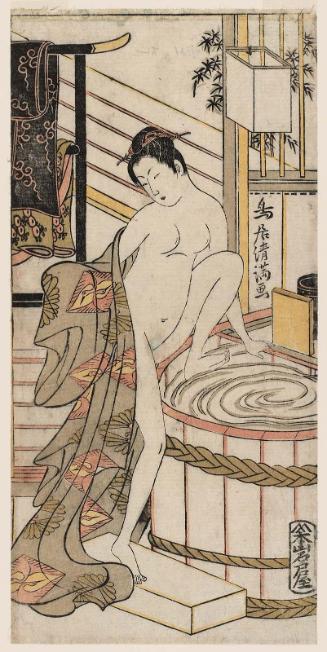 Woman Climbing into a Bathtub