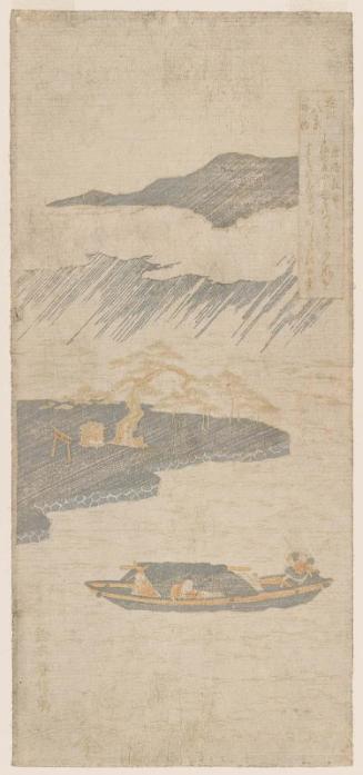 Night Rain at Karasaki (Karasaki yau), first state, from the series Eight Views of Ômi (Ômi hakkei no uchi)