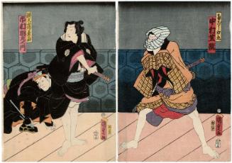 Actors Nakamura Shikan IV as Nangô Rikimaru (R) and Ichimura Uzaemon XIII as Benten Kozô Kikunosuke (L)