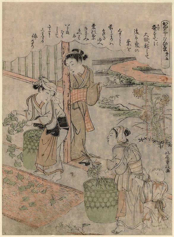 No. 5, from the series Silkworm Cultivation (Kaiko yashinai gusa)