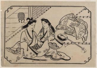 A Young Man Dallying with a Courtesan, from an untitled series of twelve erotic prints
