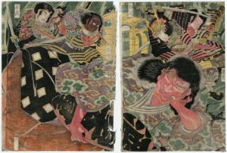 Minamoto Yorimitsu (Raikô) and His Four Retainers Killing the Shutendôji