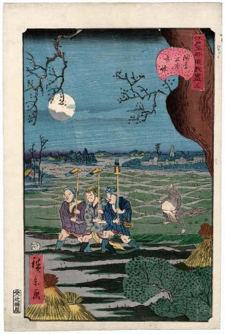 No. 3, Strange Events at Tomonoura in Asakusa (Asakusa Tomonoura no kikai), from the series Comical Views of Famous Places in Edo (Edo meisho dôke zukushi)