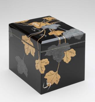 Drum and box with maki-e decoration