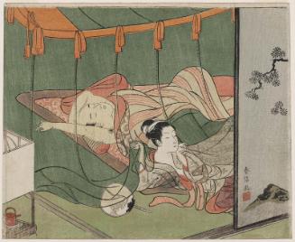 Bedroom Scene with Mosquito Net