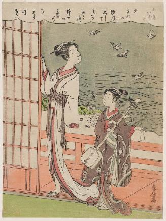 The Jewel River of Plovers (Chidori no Tamagawa), from an untitled series of Six Jewel Rivers (Mu Tamagawa)