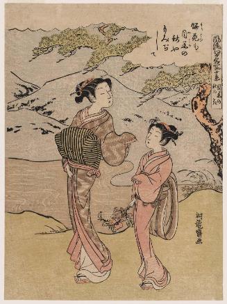 Autumn Flowers in Meguro (Meguro no aki no hana), from the series Ten Fashionable Views of Famous Places in Edo (Fûryû Edo meisho jikkei)