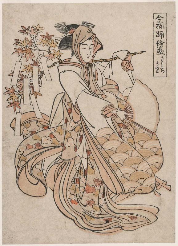 Viewing Maple Leaves (Momijigari), from the series Collection of Pictures of Current Dances (Imayô odori ezukushi)