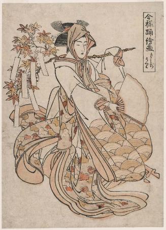 Viewing Maple Leaves (Momijigari), from the series Collection of Pictures of Current Dances (Imayô odori ezukushi)