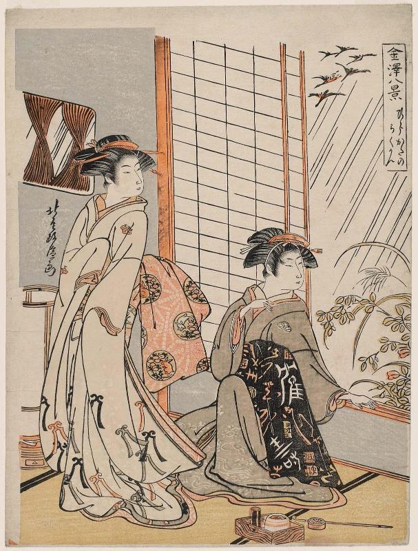 Descending Geese at Hirakata (Hirakata no rakugan), from the series Eight Views of Kanazawa (Kanazawa hakkei)