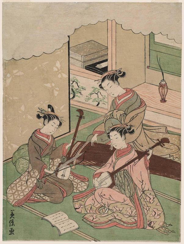 Sankyoku Ensemble: Women Playing Koto, Shamisen, and Kokyû