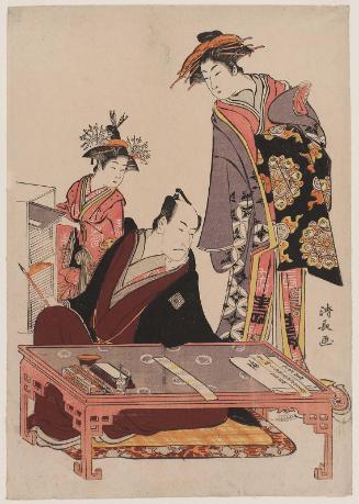 Actor Ichikawa Danjûrô V with a Courtesan and a Kamuro