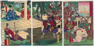 Benkei Reads from the Subscription List at Ataka Barrier in Kaga Province (Kaga no kuni Ataka no seki Kanjinchô no zu)