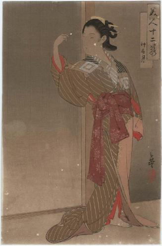 The Tenth Month (Kannazuki), from the series Twelve Portraits of Beauties (Bijin jûni sugata)