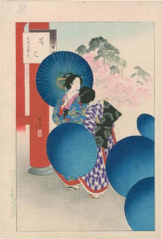 Cherry-blossom Viewing: Women of the Bunsei Era [1818-30] (Hanami, Bunsei koro fujin), from the series Thirty-six Elegant Selections (Sanjûroku kasen)