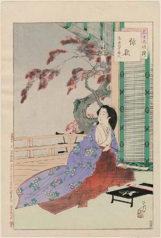 Composing Poetry: Noblewoman of the An'ei Era [1772-81] (Eika, An'ei goro ki-fujin), from the series Thirty-six Elegant Selections (Sanjûroku kasen)