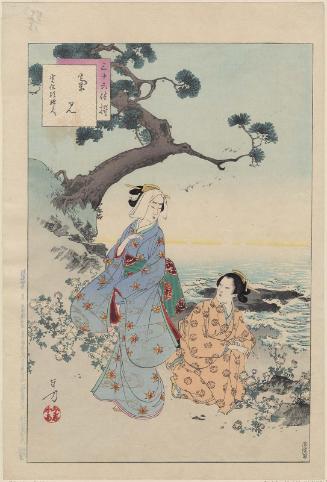 Chrysanthemum Viewing: Women of the Kanpô Era [1741-44] (Kikumi, Kanpô koro fujin), from the series Thirty-six Elegant Selections (Sanjûroku kasen)