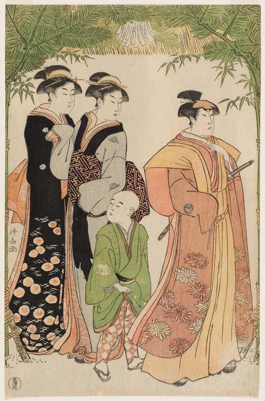 Actor Segawa Kikunojô III Making the Ceremonial Rounds at New Year