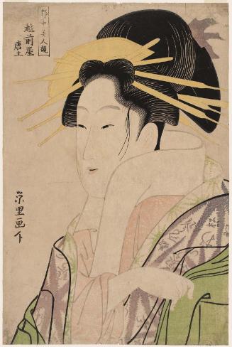 Morokoshi of the Echizenya, from the series Contest of Beauties of the Pleasure Quarters (Kakuchû bijin kurabe)